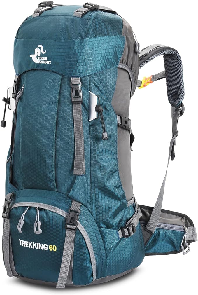 Bseash Mochila de senderismo ligera impermeable de 60L con cubierta de lluvia, mochila deportiva al aire libre para escalada acampar y turismo